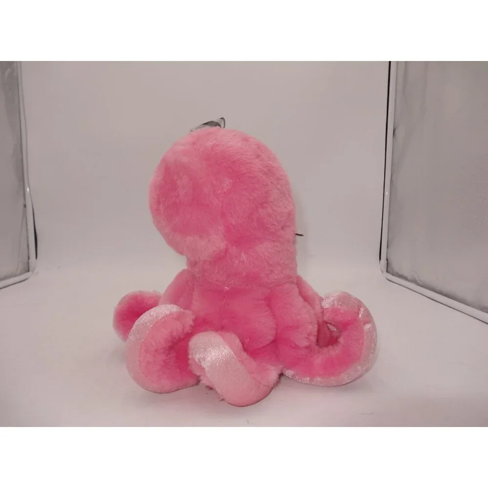 The Petting Zoo Pink Octopus Plush 12 Inch Glitter‎ Eyes Stuffed Animal Toy